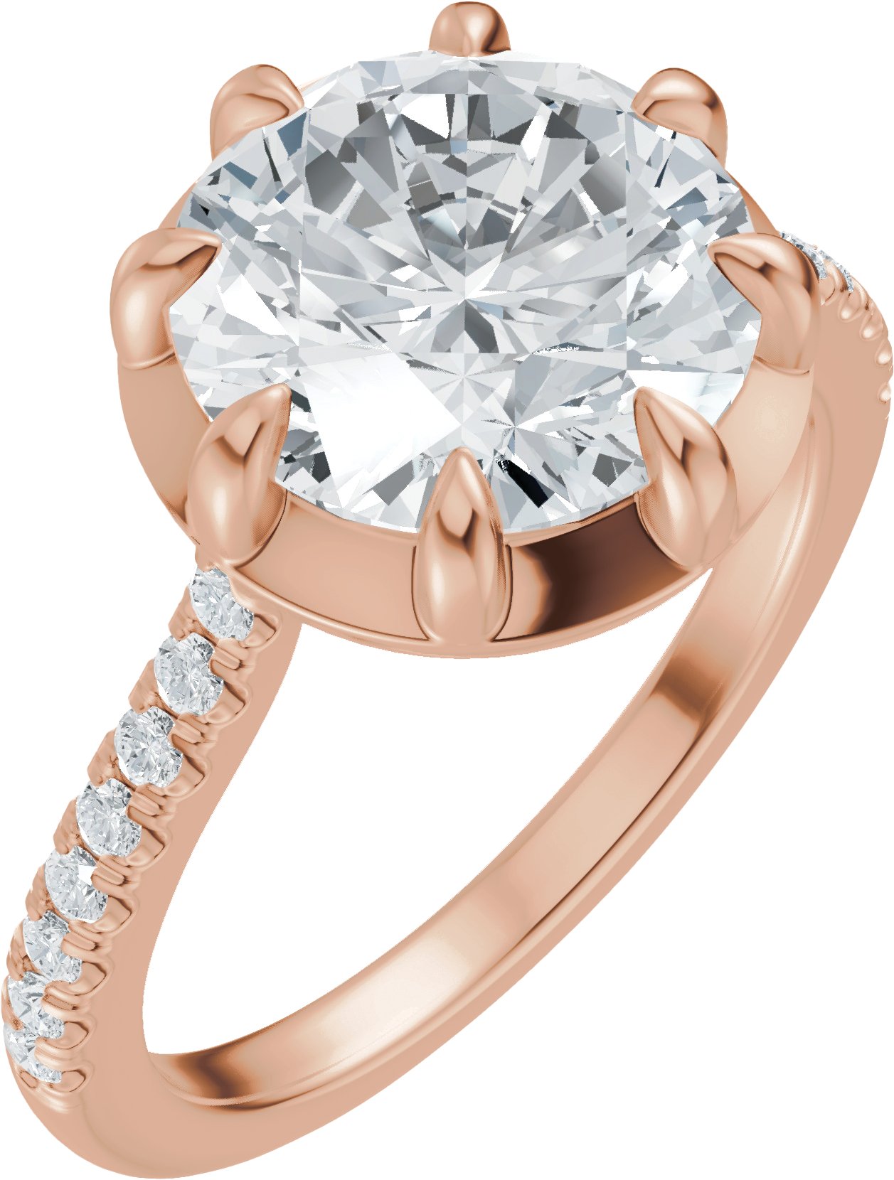Claw-Prong Accented Bezel-Style Engagement Ring or Band
