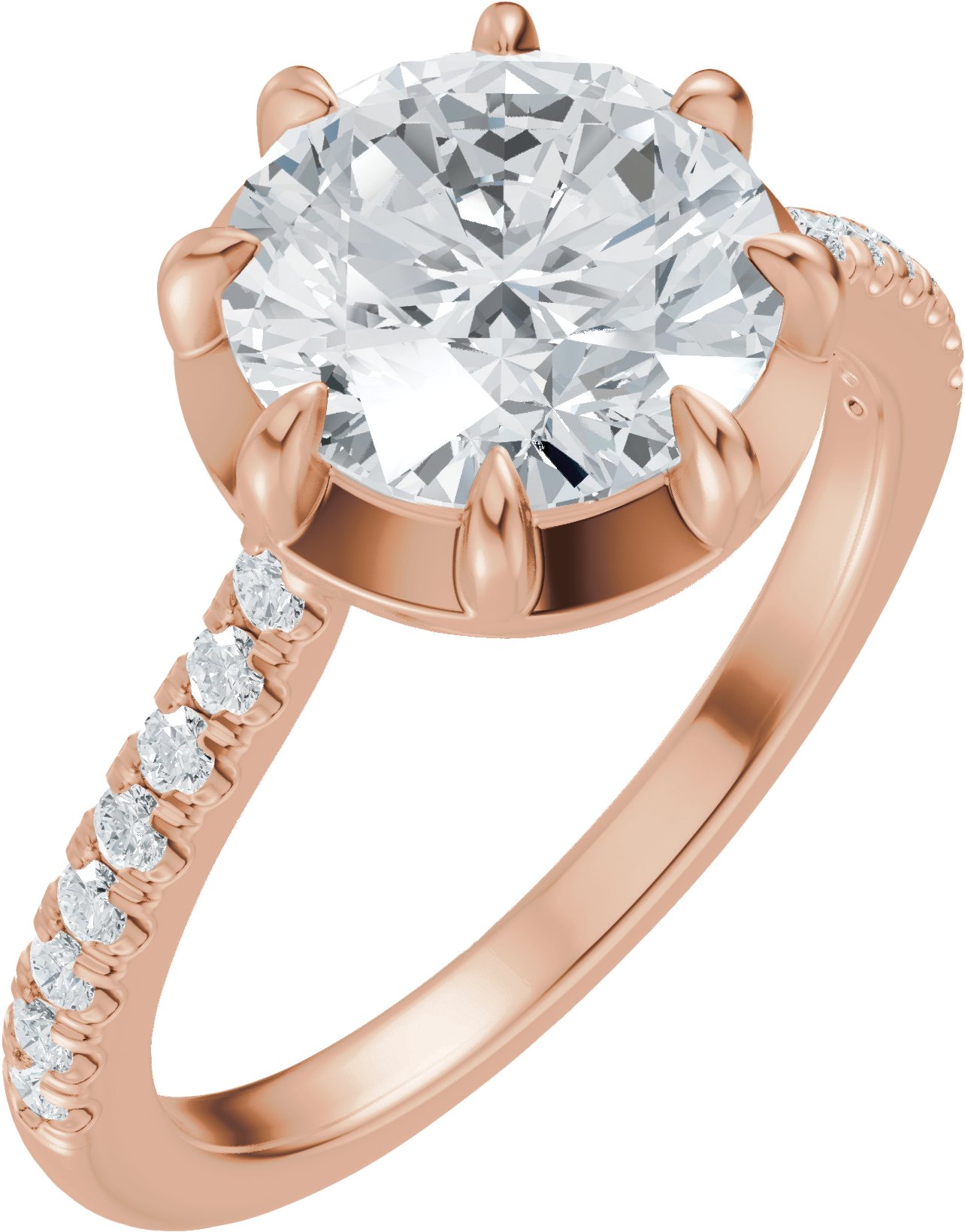 Claw-Prong Accented Bezel-Style Engagement Ring or Band