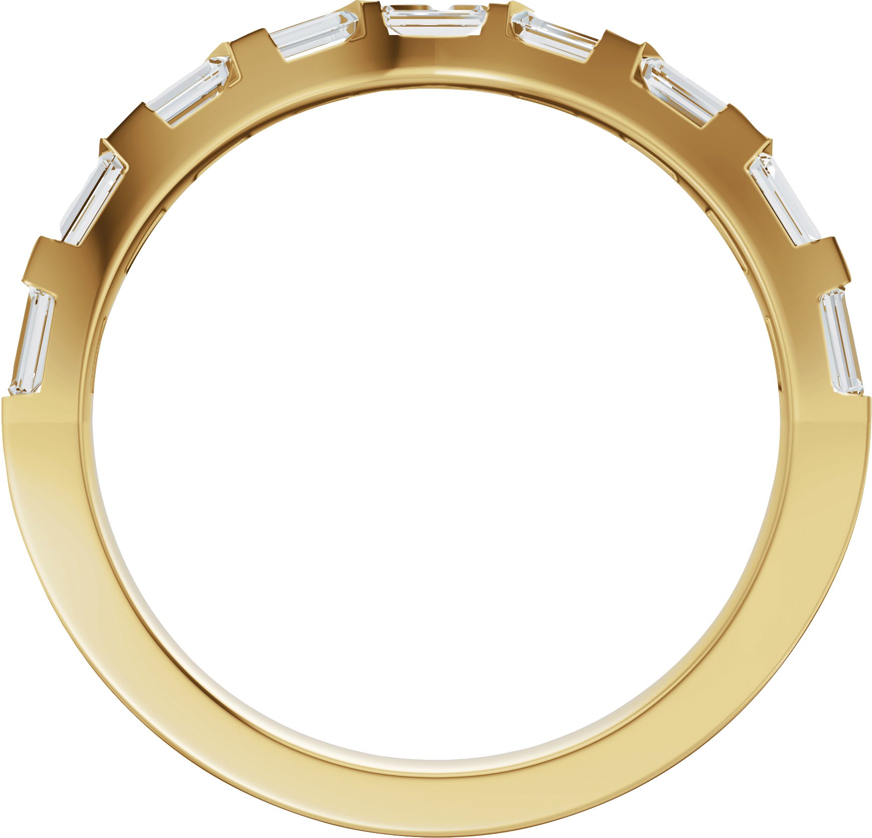 Alternative view of 3/8 CTW Natural Diamond Contour Band – 14K Yellow Gold