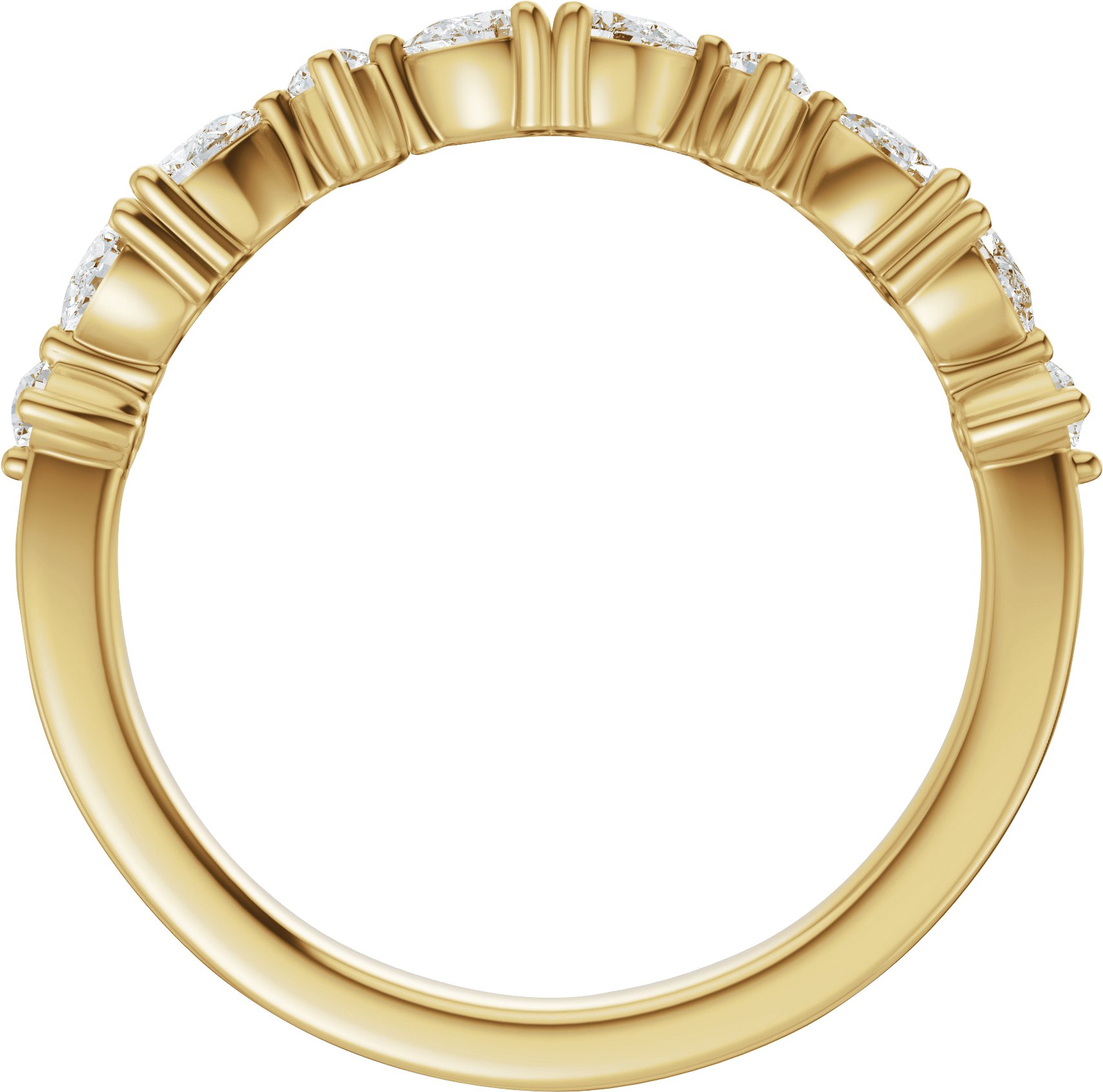 Alternative view of 1/2 CTW Natural Diamond Anniversary Band – 14K Yellow Gold