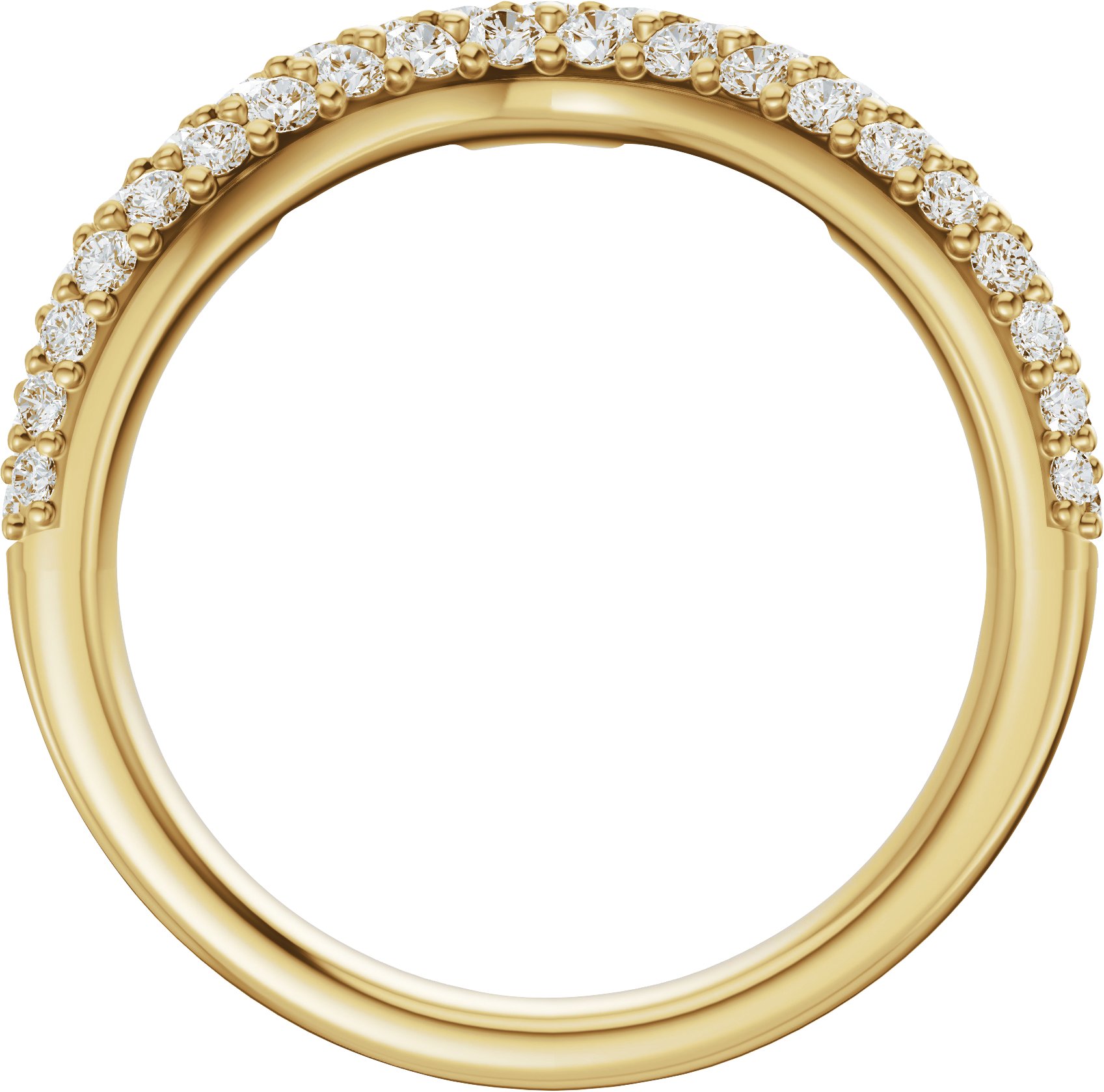 Alternative view of 7/8 CTW Natural Diamond Contour Band – 14K Yellow Gold