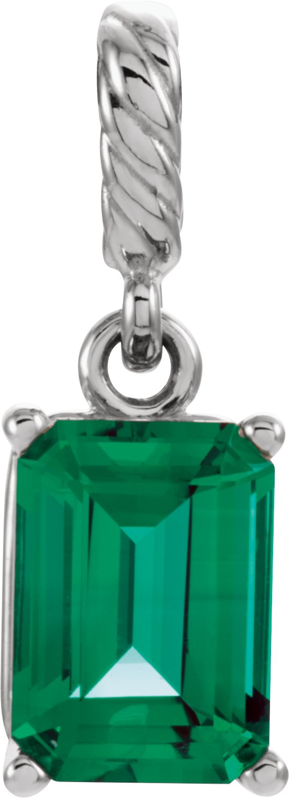 14K Rose Chatham Created Emerald Pendant Ref 9764126