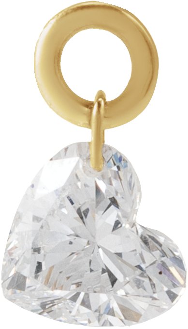 Lab-Grown Diamond Drilled Heart Dangle