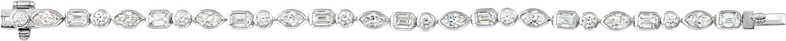 14K White Gold 7 1/8 CTW Lab-Grown Diamond Line 7 Bracelet