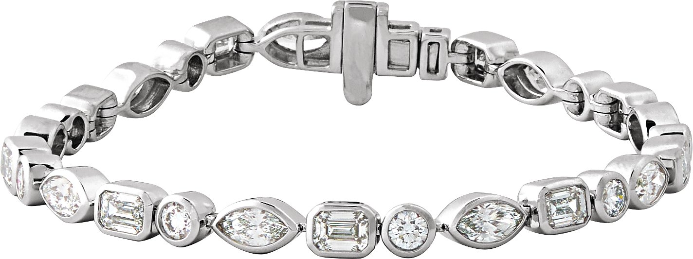 14K White Gold 7 1/8 CTW Lab-Grown Diamond Line 7 Bracelet