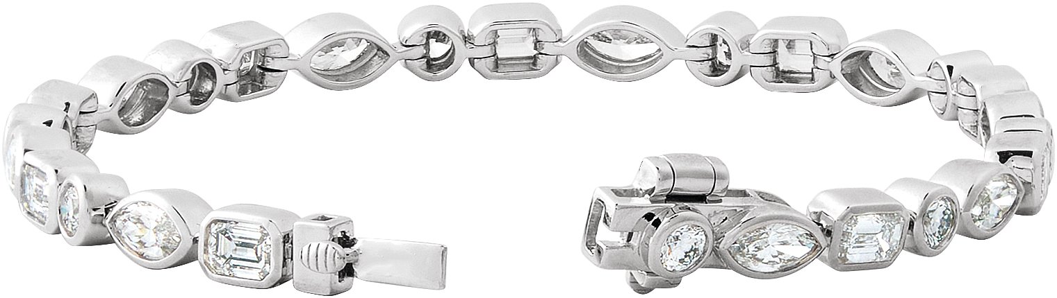 14K White Gold 7 1/8 CTW Lab-Grown Diamond Line 7 Bracelet