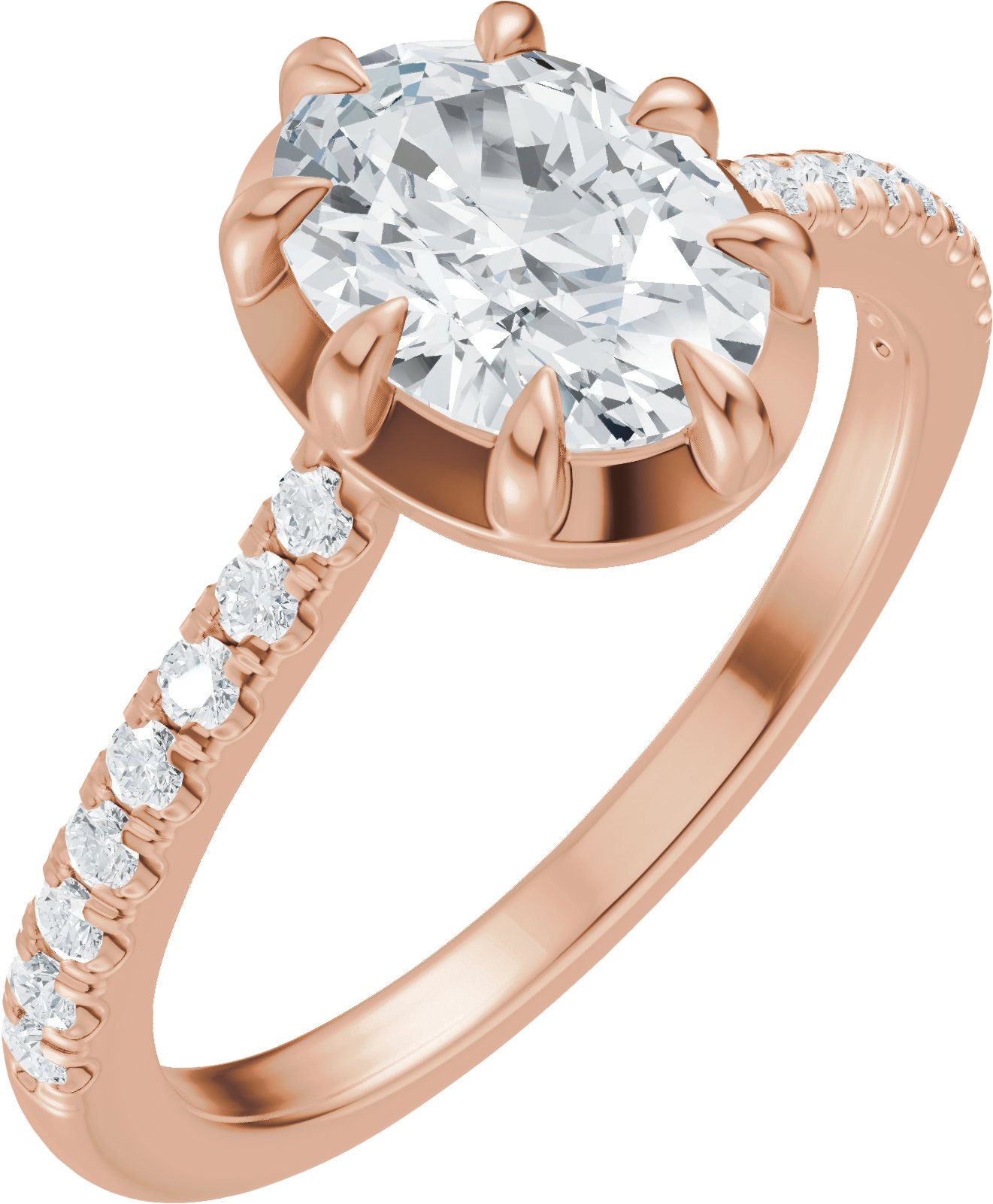 Claw-Prong Accented Bezel-Style Engagement Ring or Band