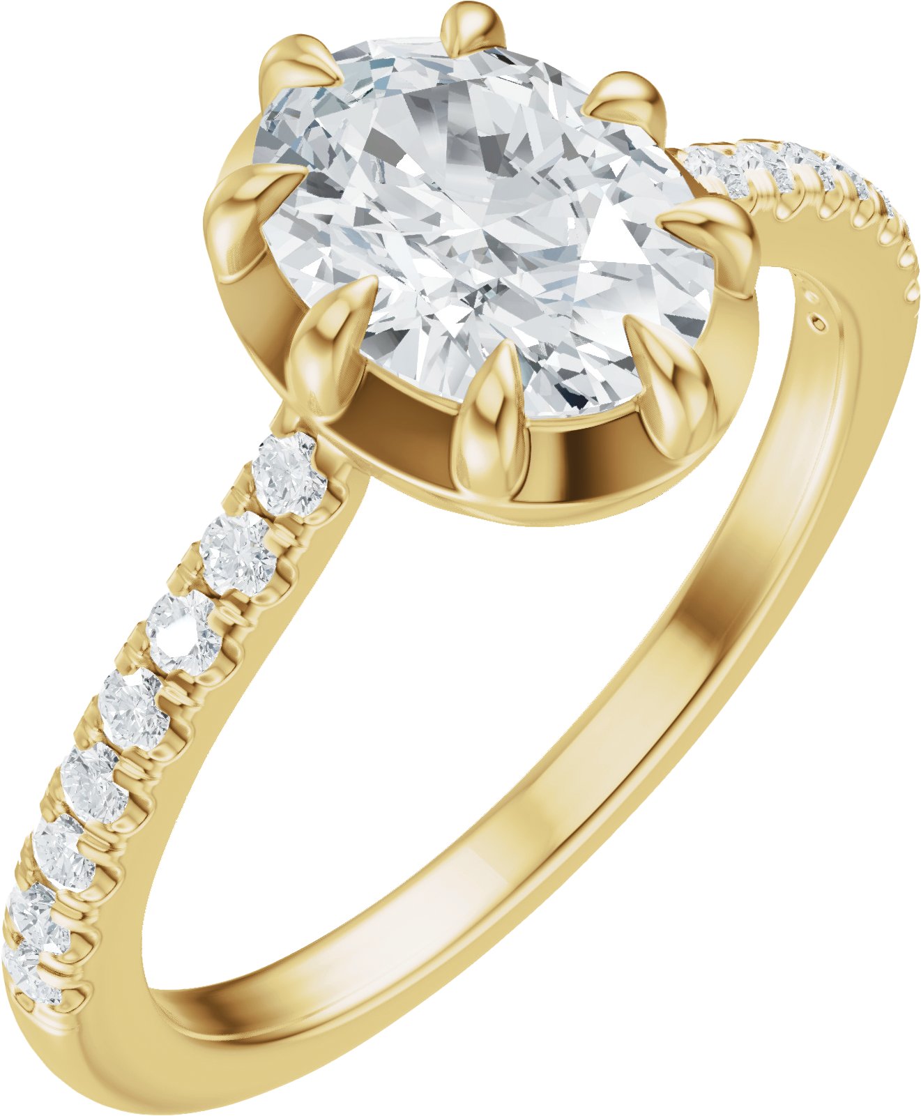 Claw-Prong Accented Bezel-Style Engagement Ring or Band