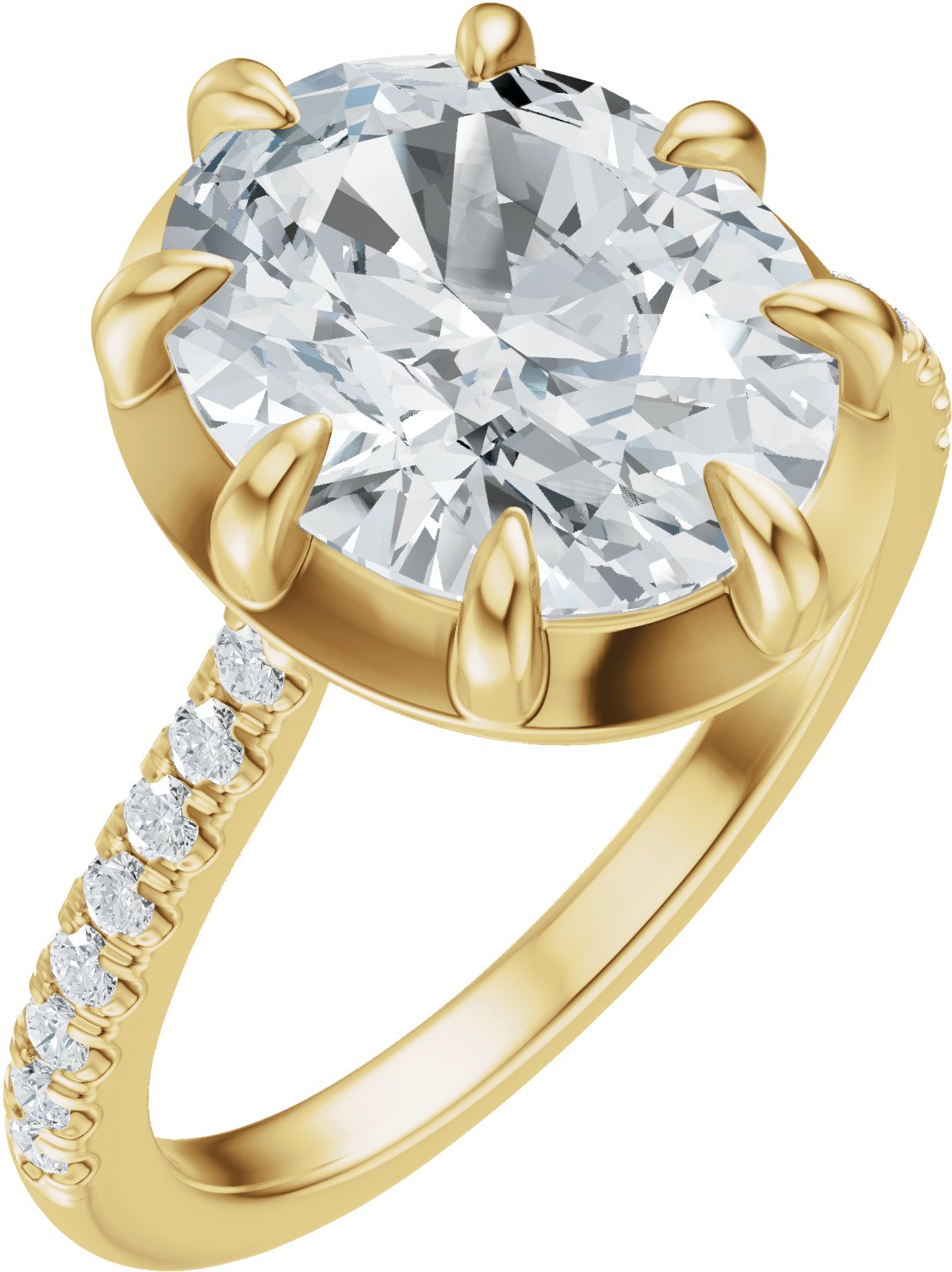 Claw-Prong Accented Bezel-Style Engagement Ring or Band