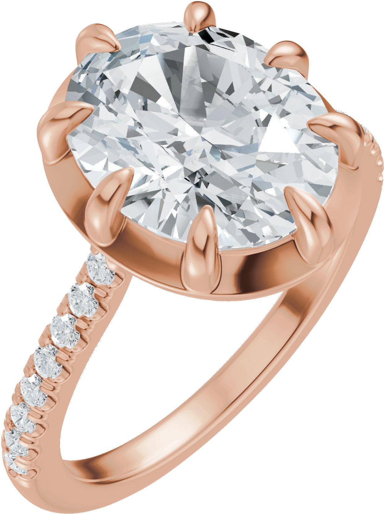Claw-Prong Accented Bezel-Style Engagement Ring or Band