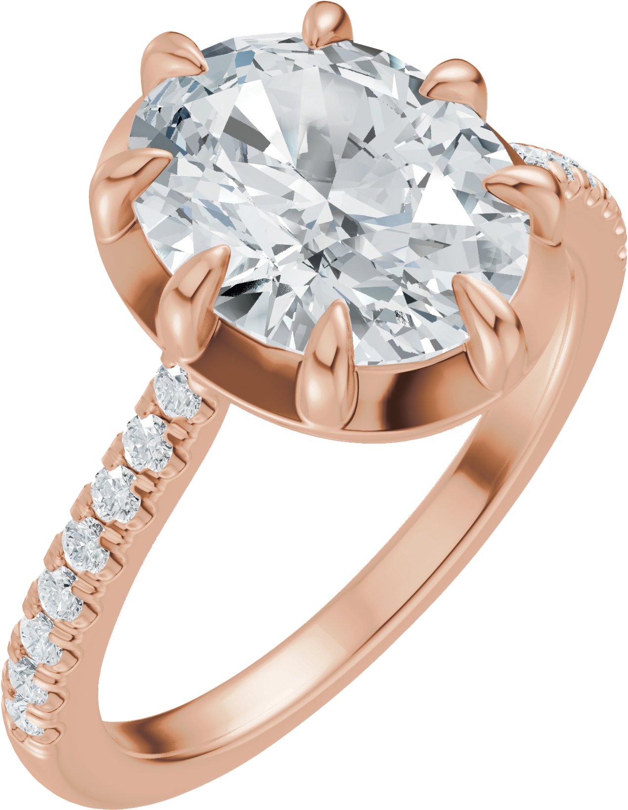 Claw-Prong Accented Bezel-Style Engagement Ring or Band