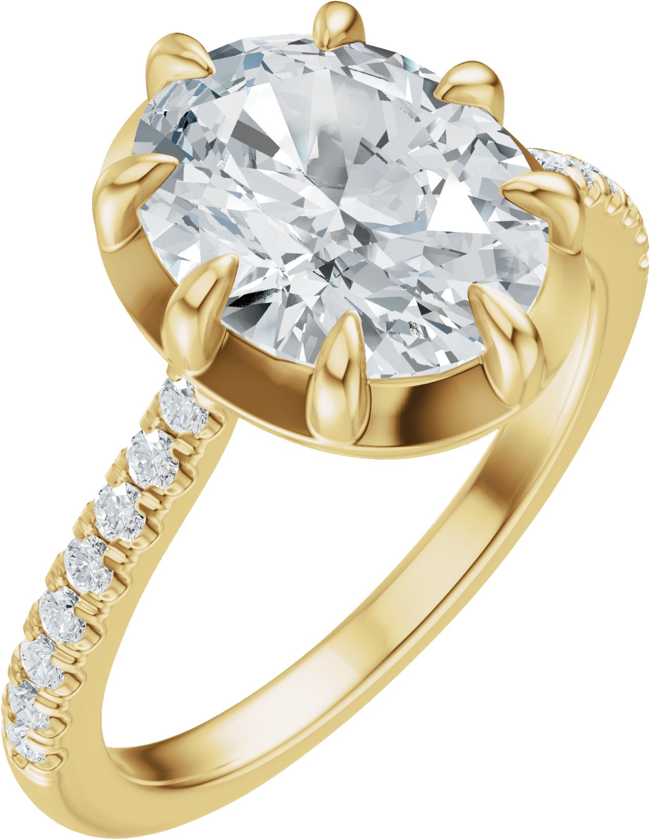Claw-Prong Accented Bezel-Style Engagement Ring or Band