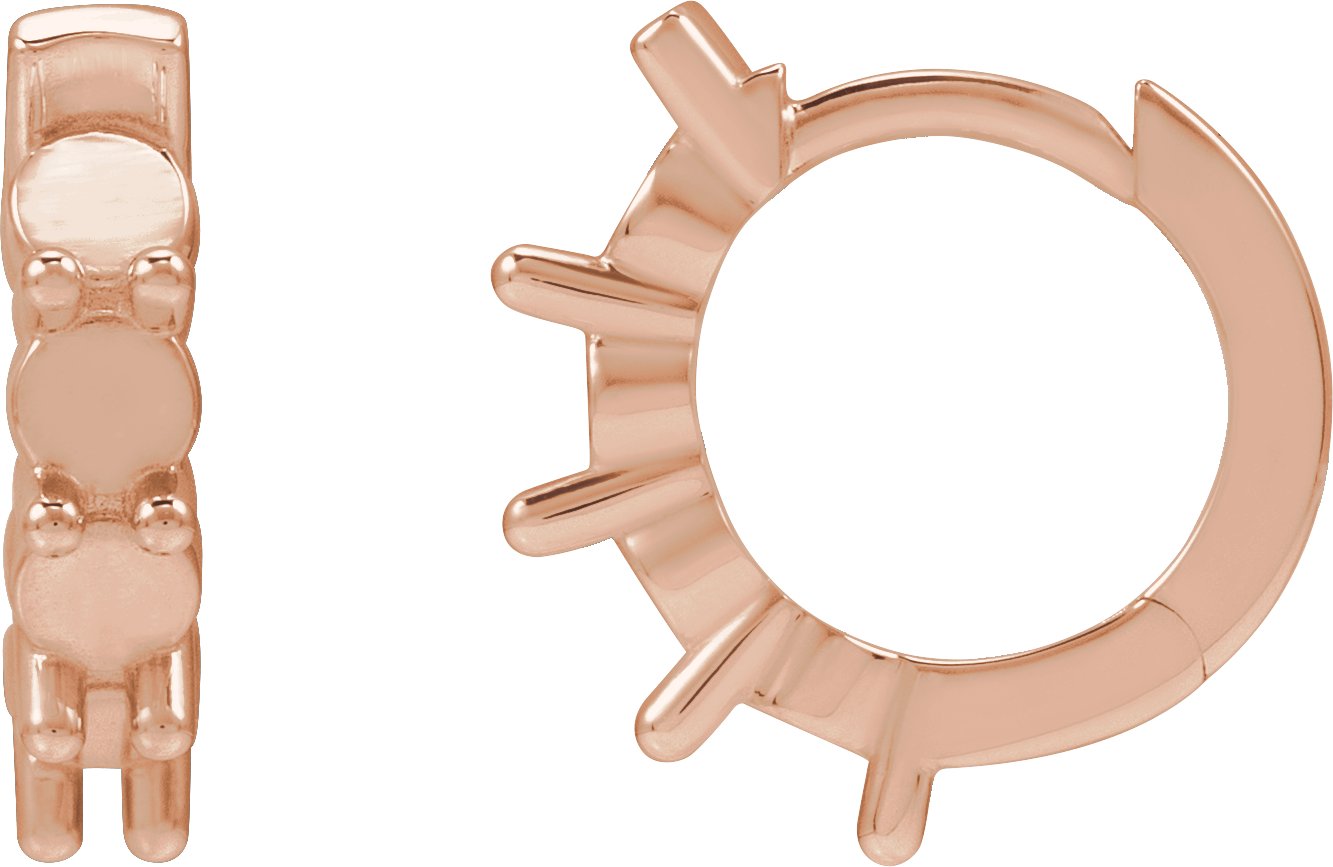 Cabochon Hinged Hoop Earrings