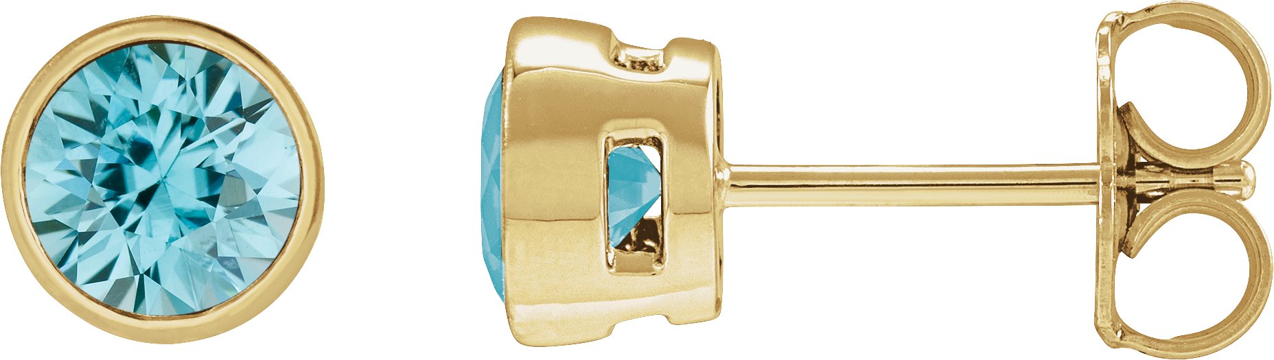 Lightweight Bezel-Set Stud Earrings