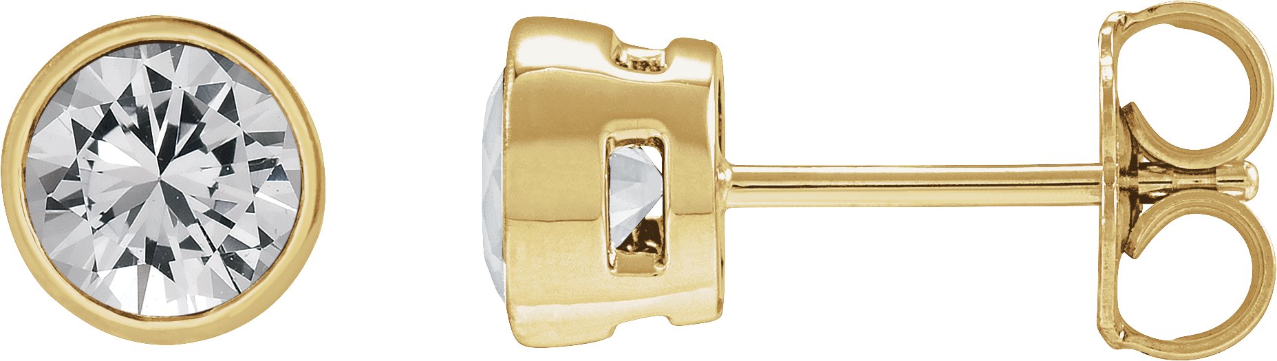 Lightweight Bezel-Set Stud Earrings