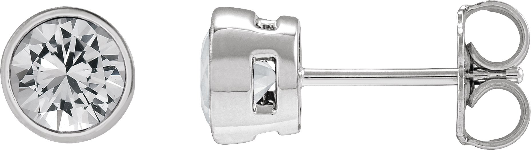 Lightweight Bezel-Set Stud Earrings