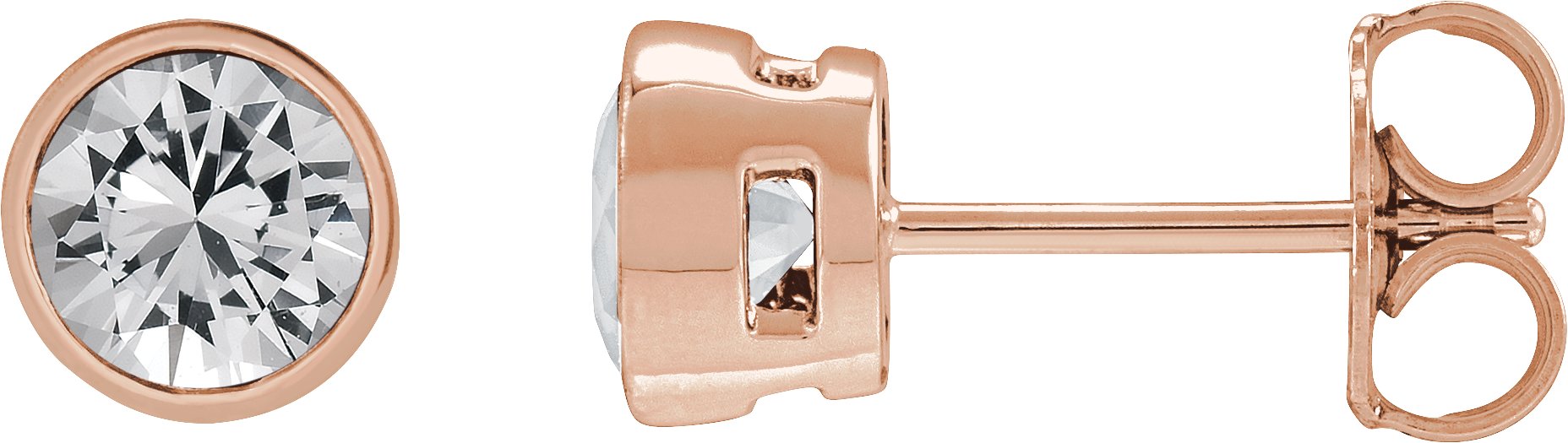 Lightweight Bezel-Set Stud Earrings
