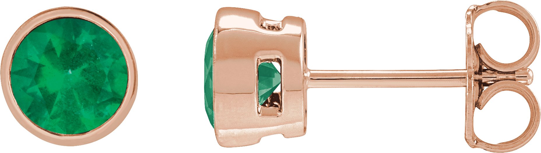 Lightweight Bezel-Set Stud Earrings