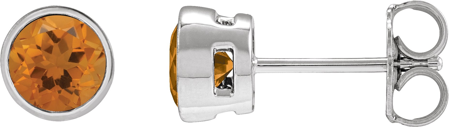 Lightweight Bezel-Set Stud Earrings