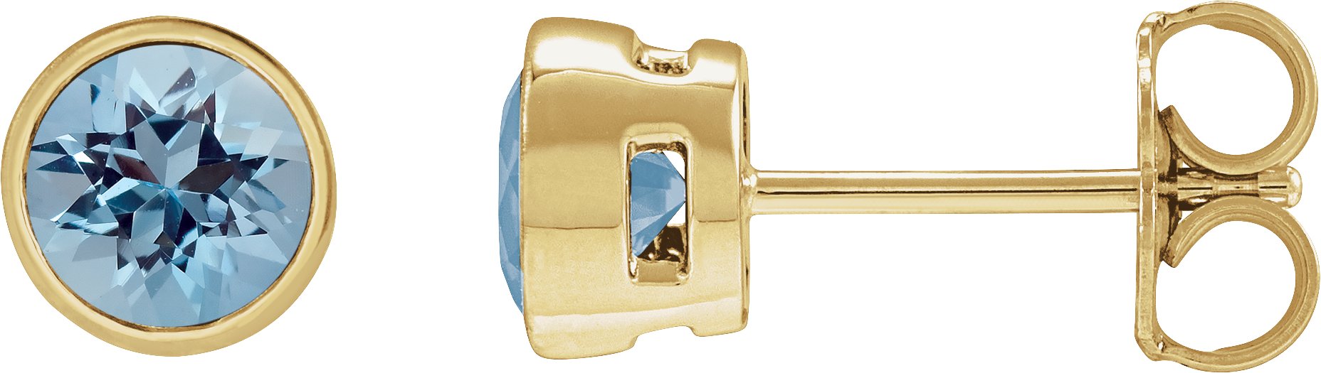 Lightweight Bezel-Set Stud Earrings