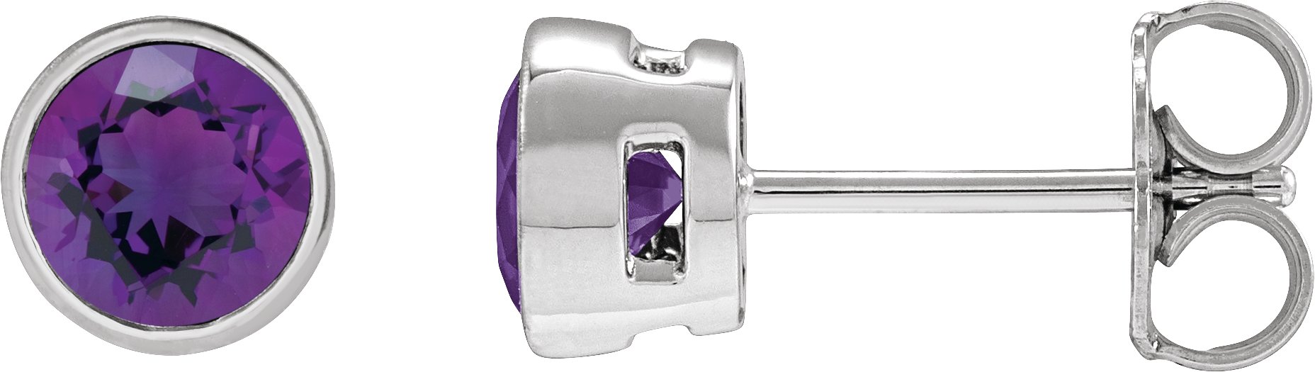 Bezel-Set Stud Earrings