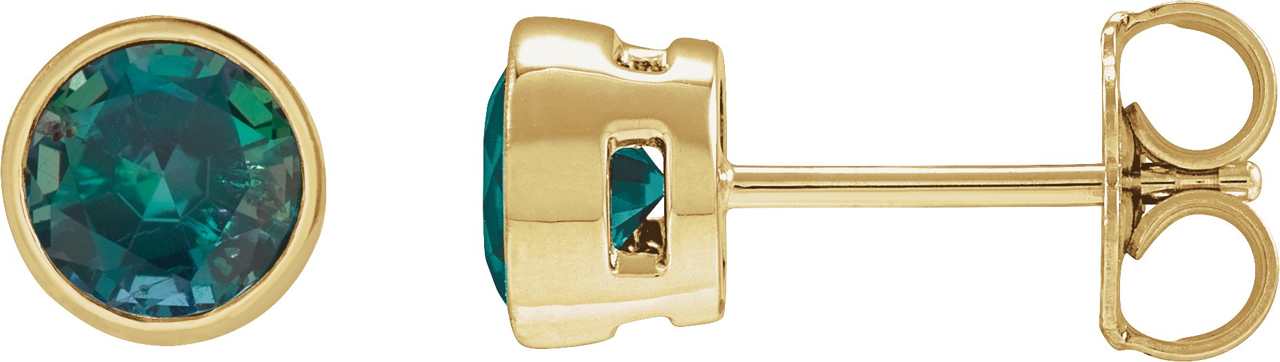 Lightweight Bezel-Set Stud Earrings