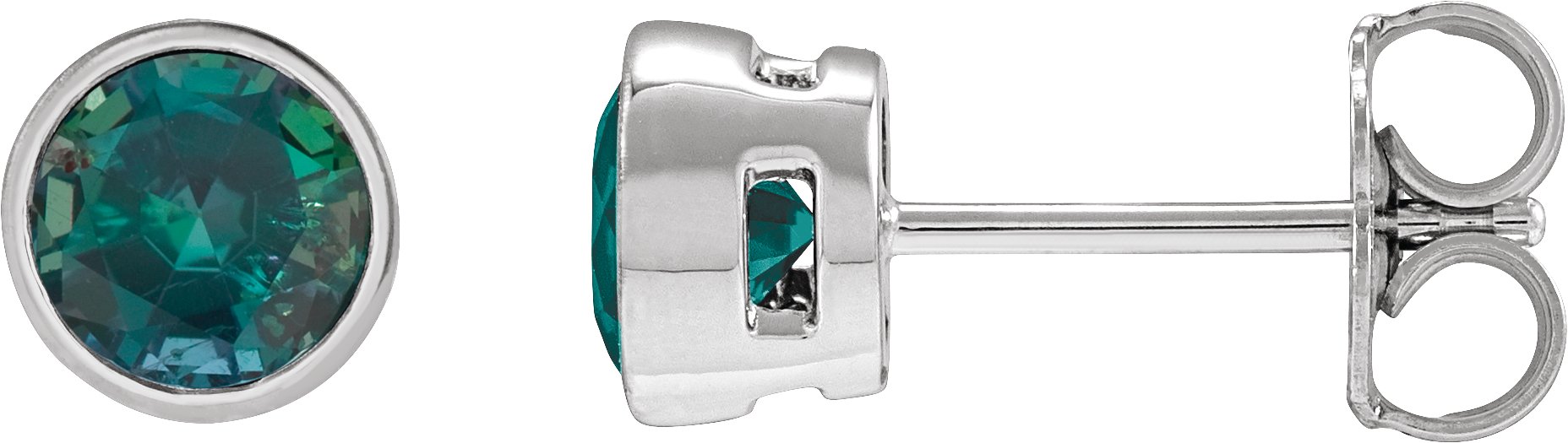 Lightweight Bezel-Set Stud Earrings