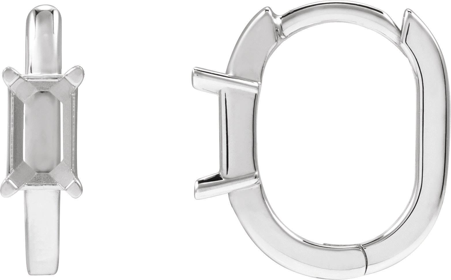 Solitaire Hoop Earrings