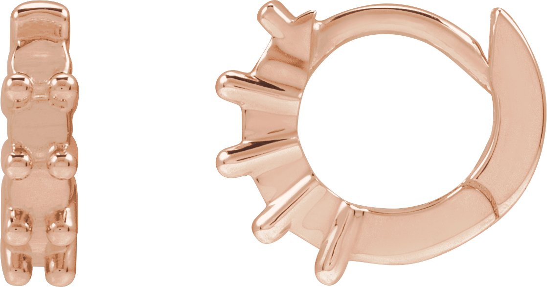 Cabochon Hinged Hoop Earrings