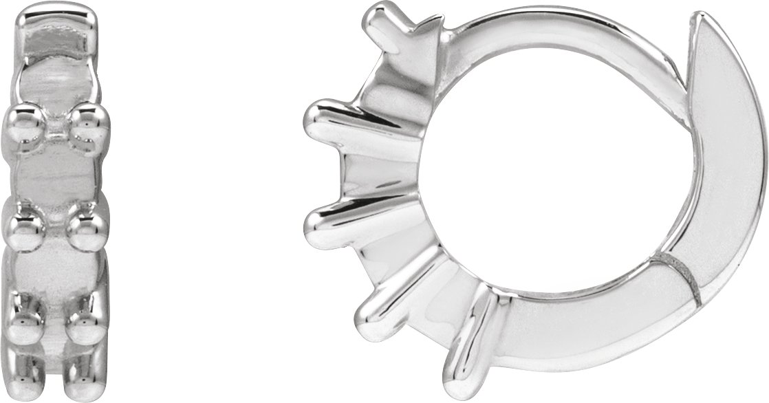 Cabochon Hinged Hoop Earrings