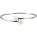Sterling Silver 9.5 mm White Pearl Flexible Bangle Bracelet