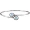 Sterling Silver 9.5 mm Gray Pearl Flexible Bangle Bracelet Ref. 9893971