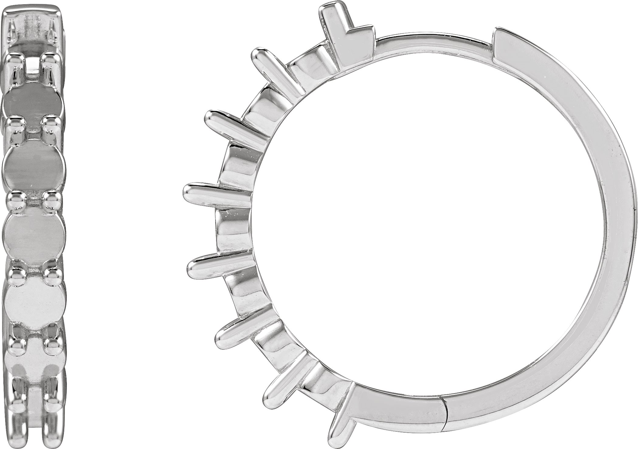 Cabochon Hinged Hoop Earrings