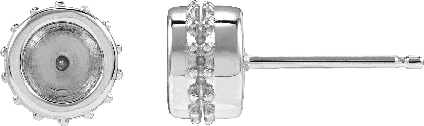 Hidden Halo-Style Bezel-Set Stud Earrings