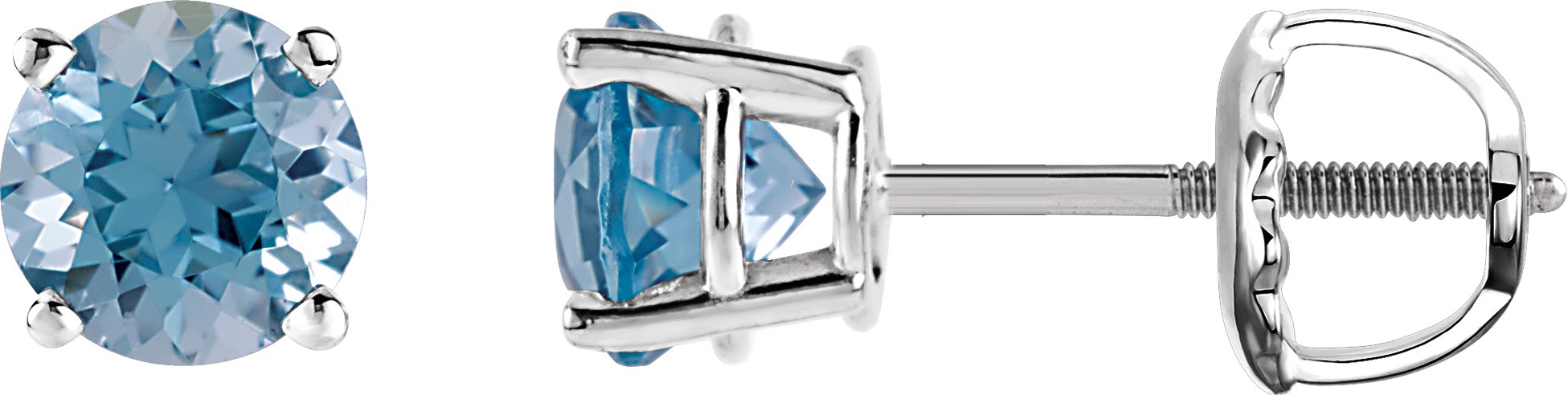 Round 4-Prong Lightweight Stud Earrings
