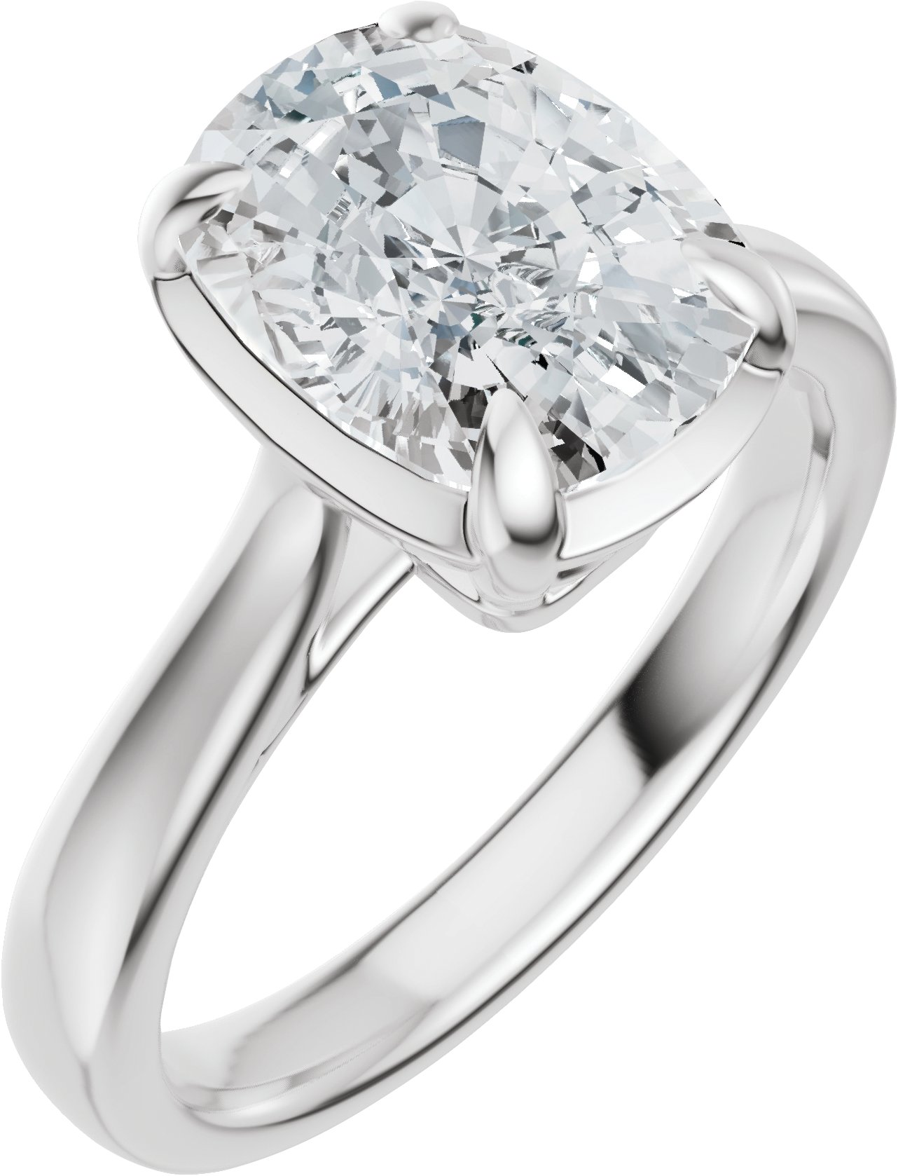 Claw-Prong Solitaire Bezel-Style Engagement Ring or Band