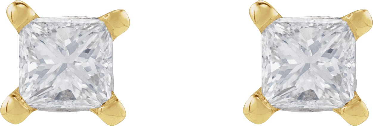 Square 4-Prong Lightweight Stud Earrings