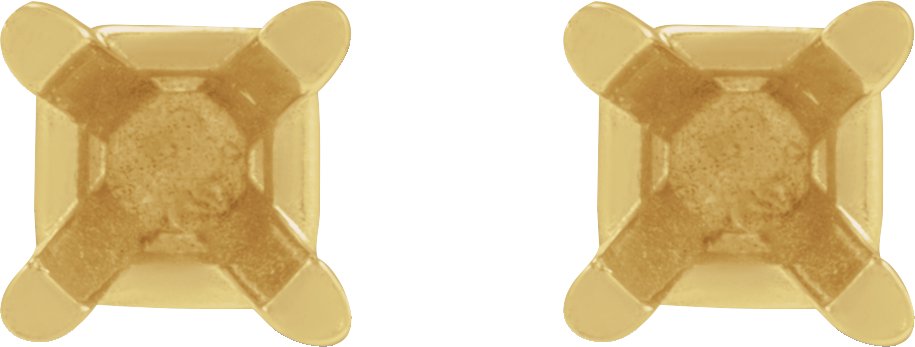 Square 4-Prong Lightweight Stud Earrings