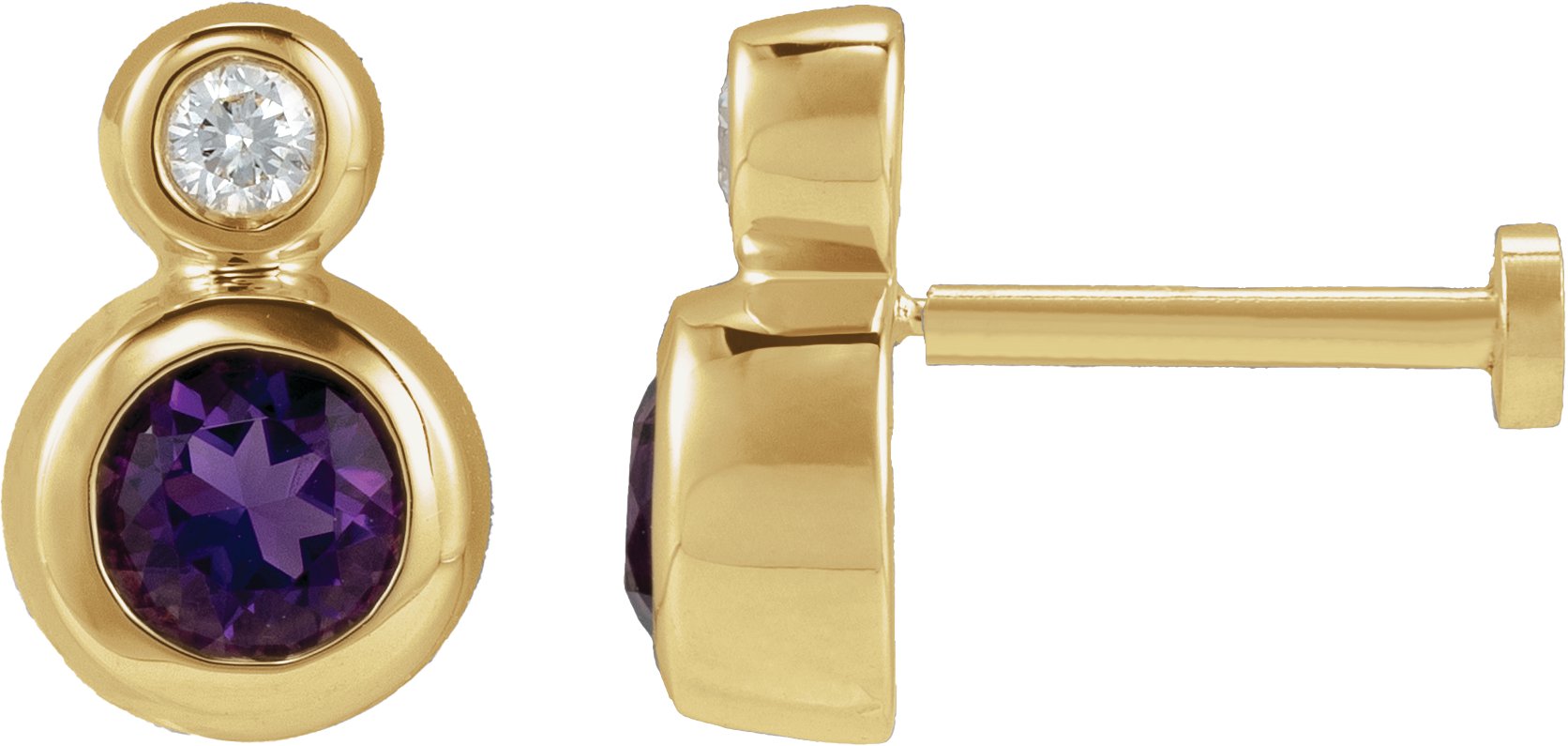 Accented Bezel-Set Earrings