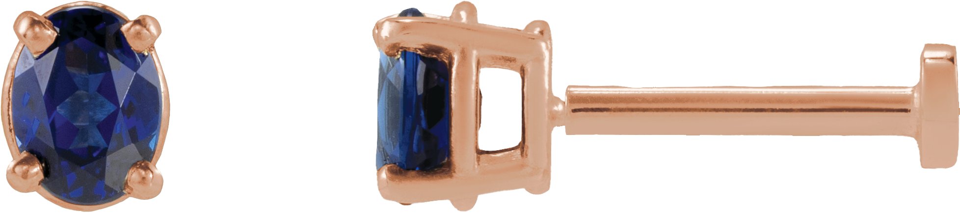 Oval 4-Prong Lightweight Stud Earrings