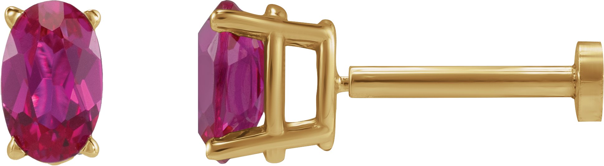Oval 4-Prong Lightweight Stud Earrings