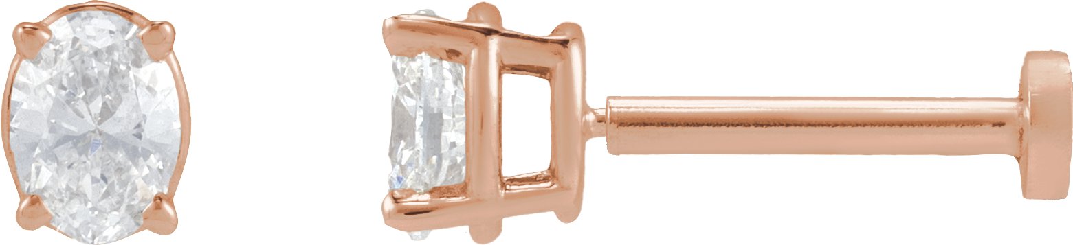 Oval 4-Prong Lightweight Stud Earrings