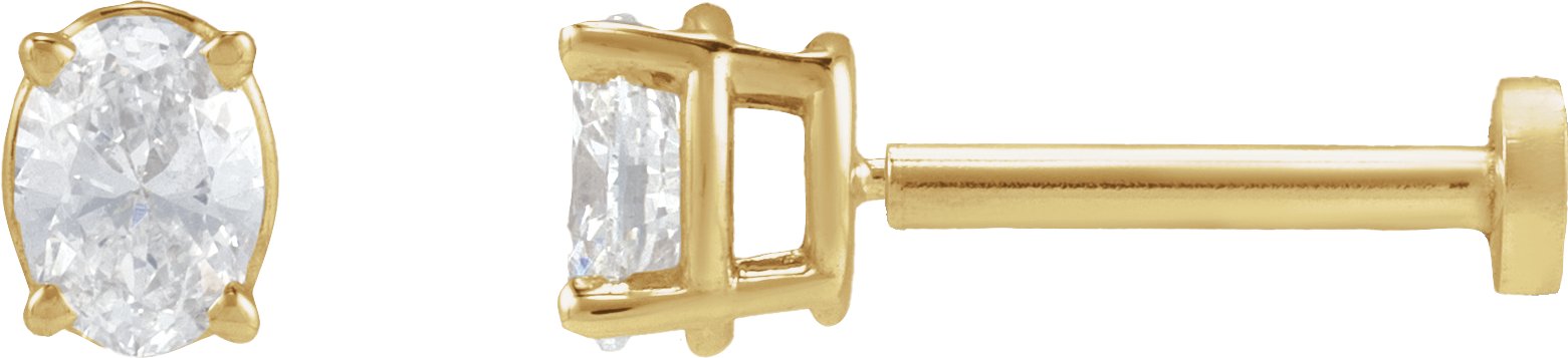 Oval 4-Prong Lightweight Stud Earrings