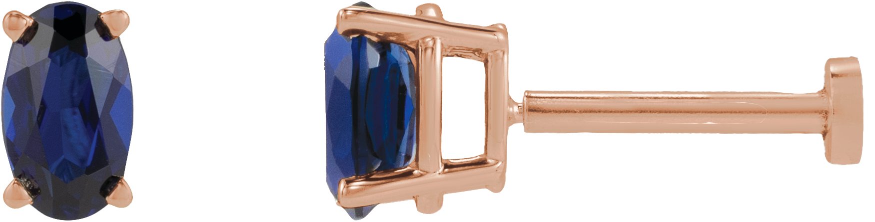 Oval 4-Prong Lightweight Stud Earrings