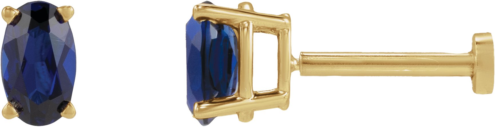 Oval 4-Prong Lightweight Stud Earrings