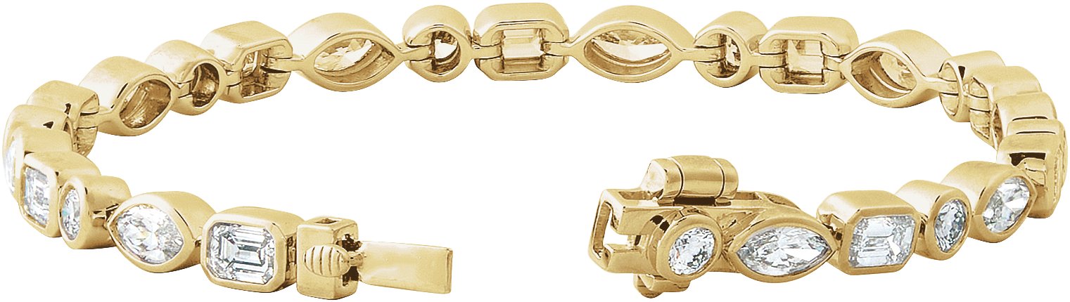 14K Yellow Gold 7 1/8 CTW Lab-Grown Diamond Line 7 Bracelet