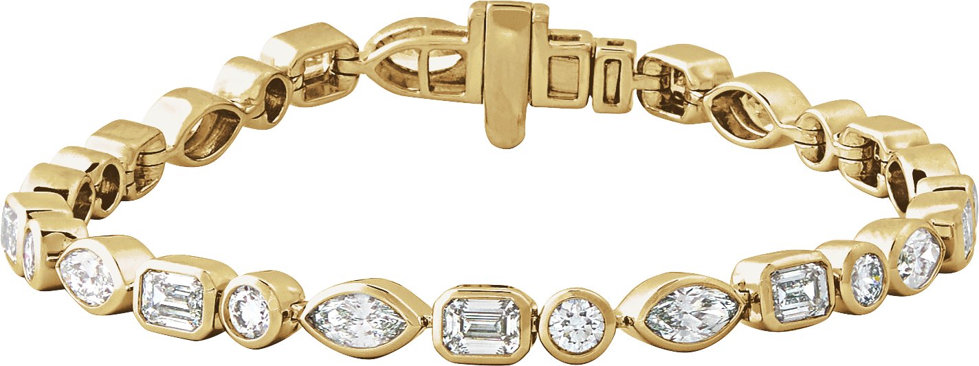 14K Yellow Gold 7 1/8 CTW Lab-Grown Diamond Line 7 Bracelet