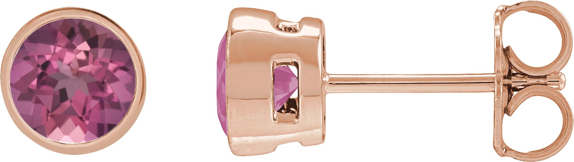 Lightweight Bezel-Set Stud Earrings