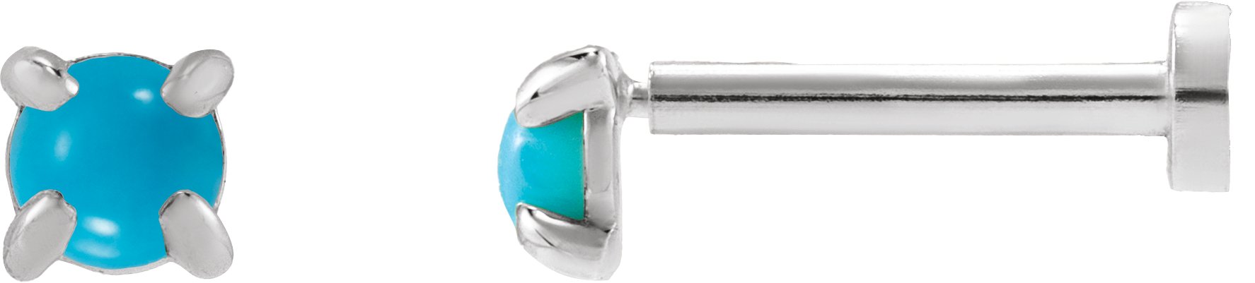 Round Rose-Cut 4-Prong Claw Stud Earrings
