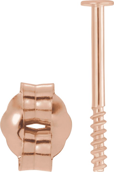 3.7 mm  OD Push-On/Screw-Off Threaded Earring Post & Back Set